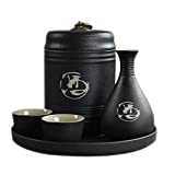 HGGDKDG Sake Warmer, Hot Brocca, Set di bicchieri di vino bianco, Spessa ceramica casalinga Sake Brocca, Utensili da vino (Colore: A)